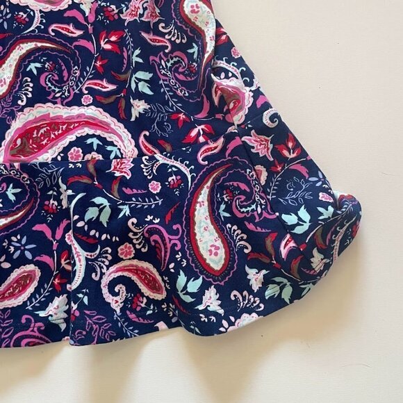 Talbots Dress Ruffle Sleeveless Cotton Paisley Colorful Spring Beach Travel Pink - Picture 4 of 7